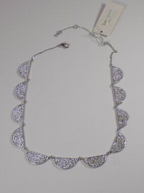 Kate Spade New York Necklace Mod Scallop Silver-tone Sparkly Pave Crystal